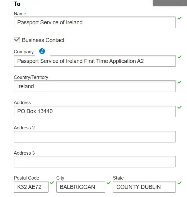 Address section